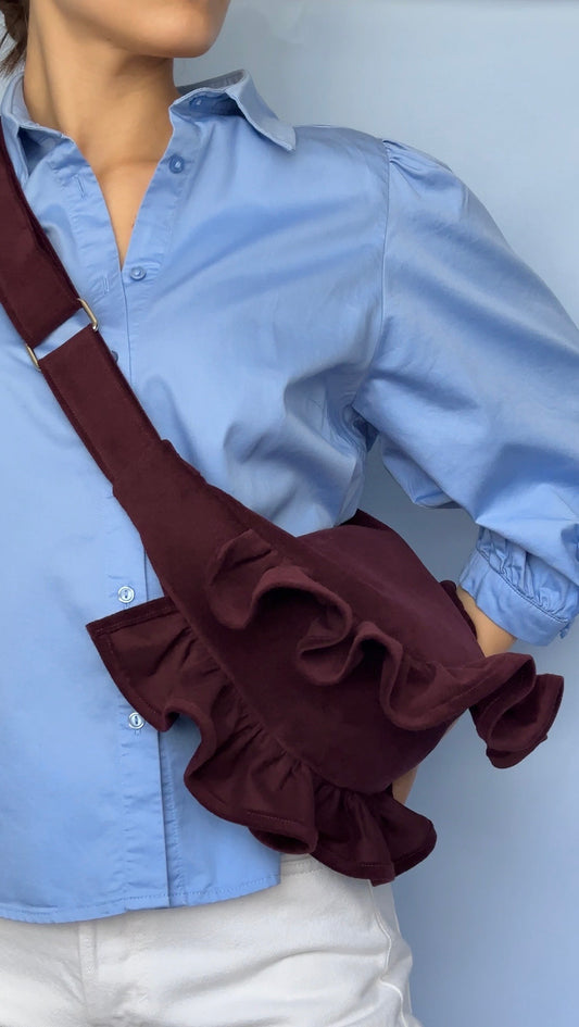 Burgundy Ruffle Bag