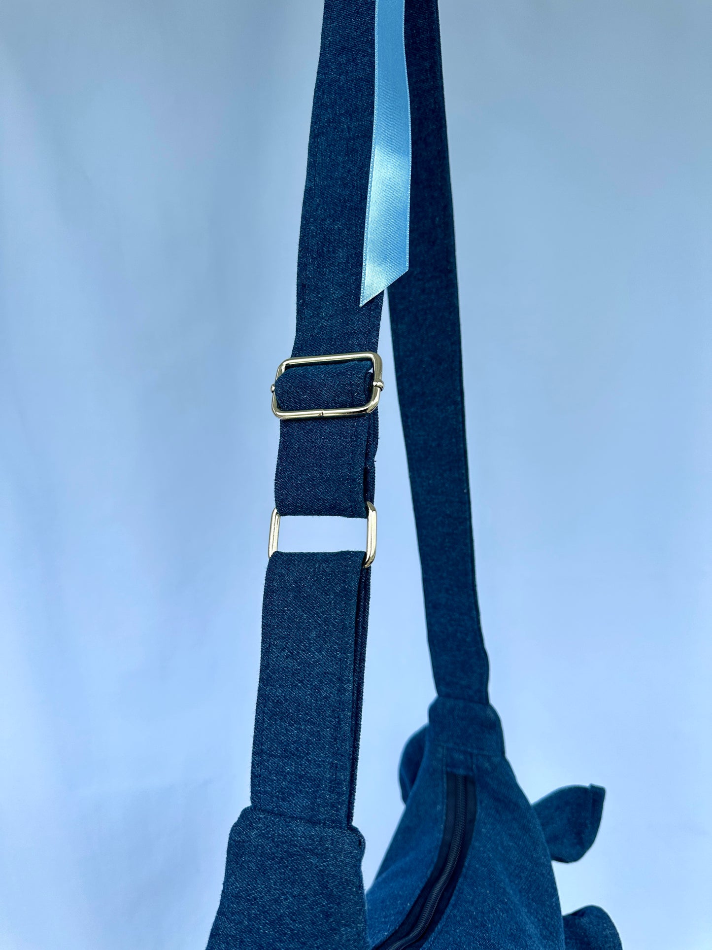 Blue Denim Ruffle bag