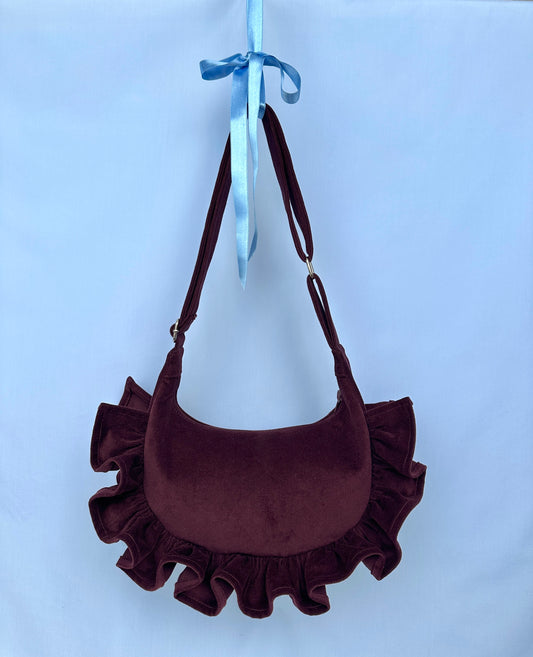 Burgundy Ruffle Bag