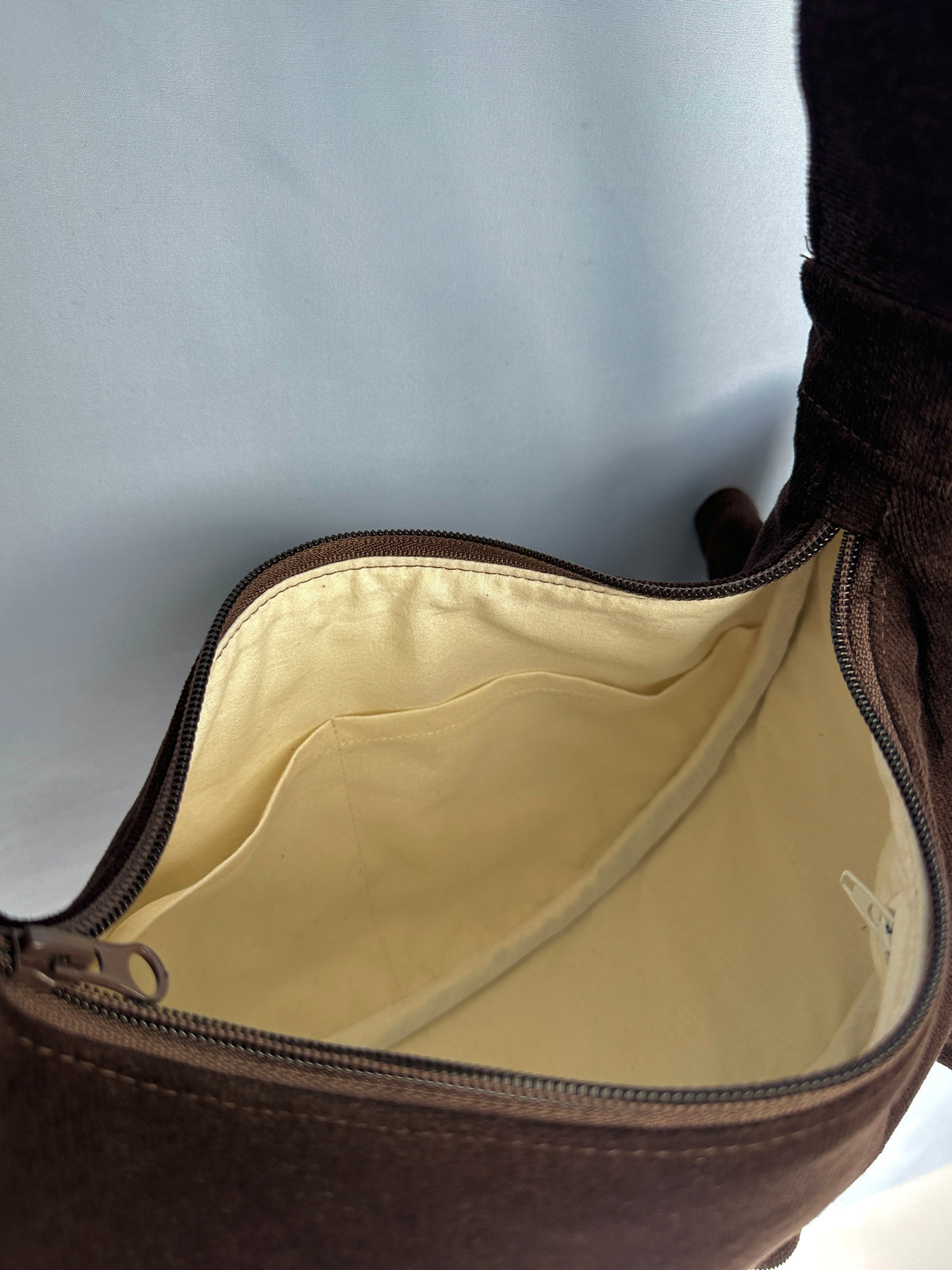 Chocolate Brown Ruffle Bag