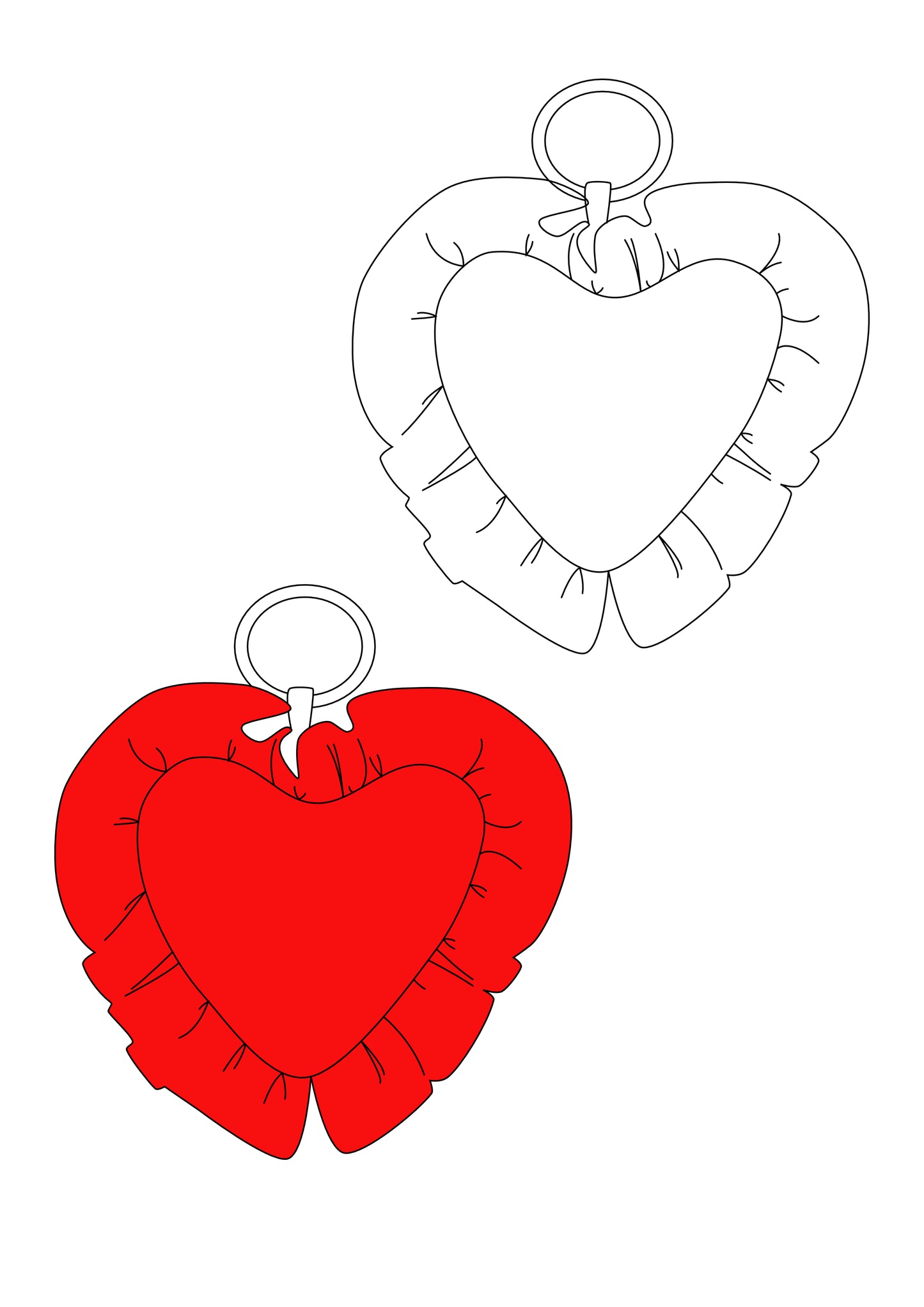 Ruffle Heart Keychain Digital Sewing Pattern